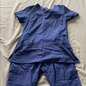 Navy Blue Yoga Scrub Set